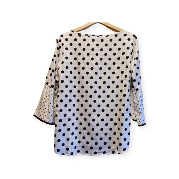 Foxcroft Polka Dot Blouse - Size 12 - Picture 4 of 5